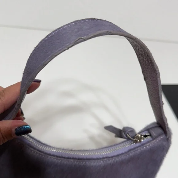 Brandon Blackwood Lavender Purple Pony Hair Shoulder Syl Bag - Picture 8 of 17